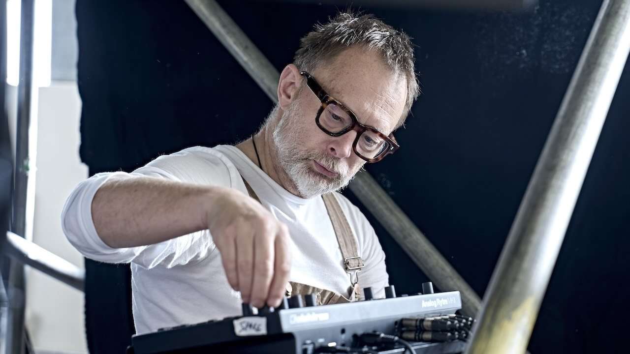 Thom Yorke (Co-Creator and Orchestrator) in rehearsal for Hamlet Hail to the Thief. Photo by Manuel Harlan.